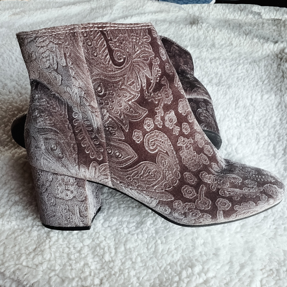 Silver Velvet Boots